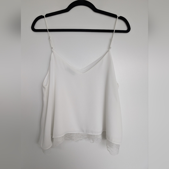 Zara White Top with Lace L - Picture 2 of 5
